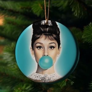 Audrey Hepburn Bubble inspired ceramic ornaments